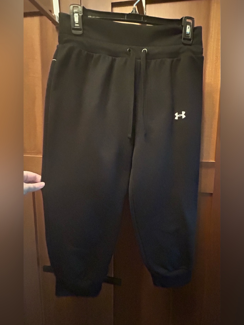 Under Armour Black Athletic Joggers with White Logo size small